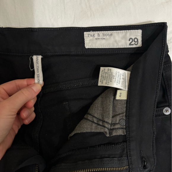 Rag and Bone Nina Black High Rise Skinny Jeans - Picture 6 of 6